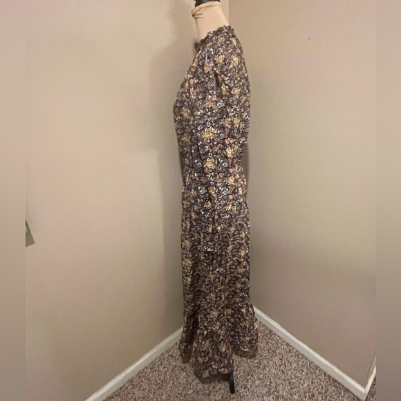 NWT Universal Threads ruffle hi neck balloon Long sleeve floral maxi, size M - Picture 6 of 13